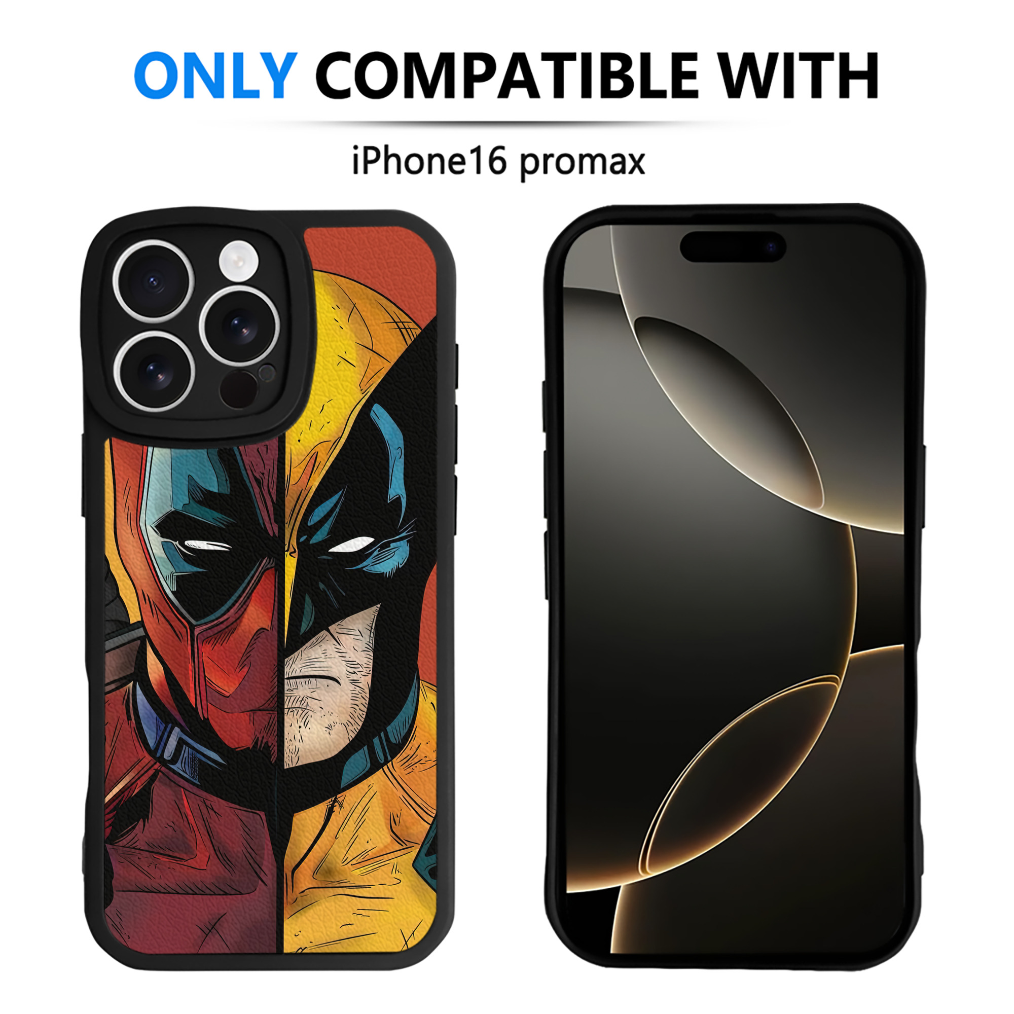 （画像用） Deadpool デッドプール 【iPhone 16シリーズ対応】シリコンスマホケース（レザー調） 材質：シリコン